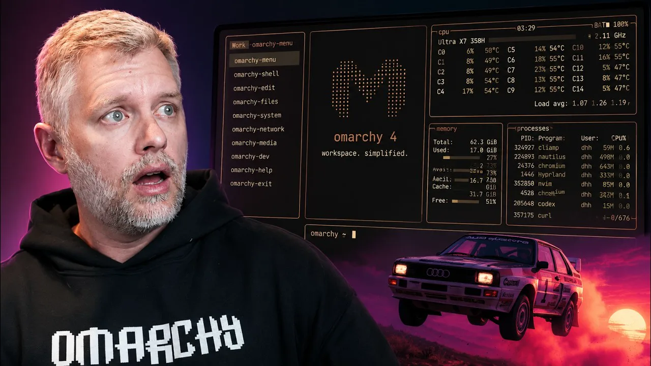 LinuxBTW reviewing Omarchy 4